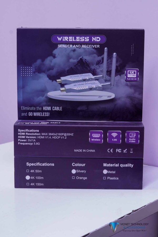 100M WIRELESS HDMI TRANSMITTER AND RECEIVER
